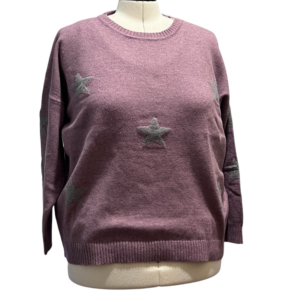 NWT PHILOSOPHY WOMAN Crewneck Star Printed Sweater Sz 2X.